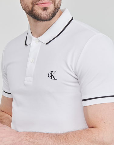 Polo skjorte CALVIN KLEIN TIPPING SLIM POLO Hvid | J30J315603-YAF-NOOS=J30J315603-YAF, 4
