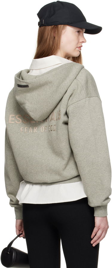 Sweatshirt Fear of God ESSENTIALS Classic Fit Zip-Up Hoodie Grå | 192SP255095FW, 2