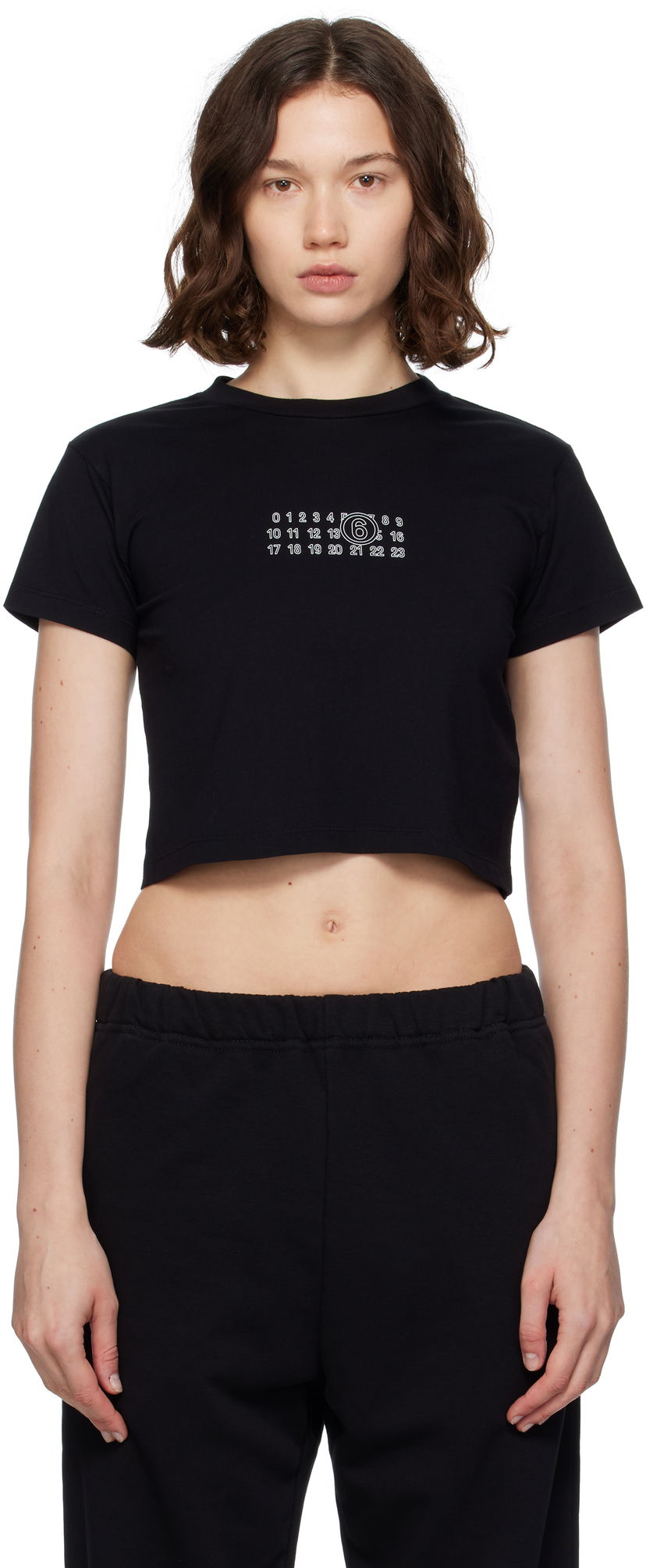Crop top Maison Margiela MM6 Maison Margiela Cropped T-Shirt Sort | S52GC0352 S24312