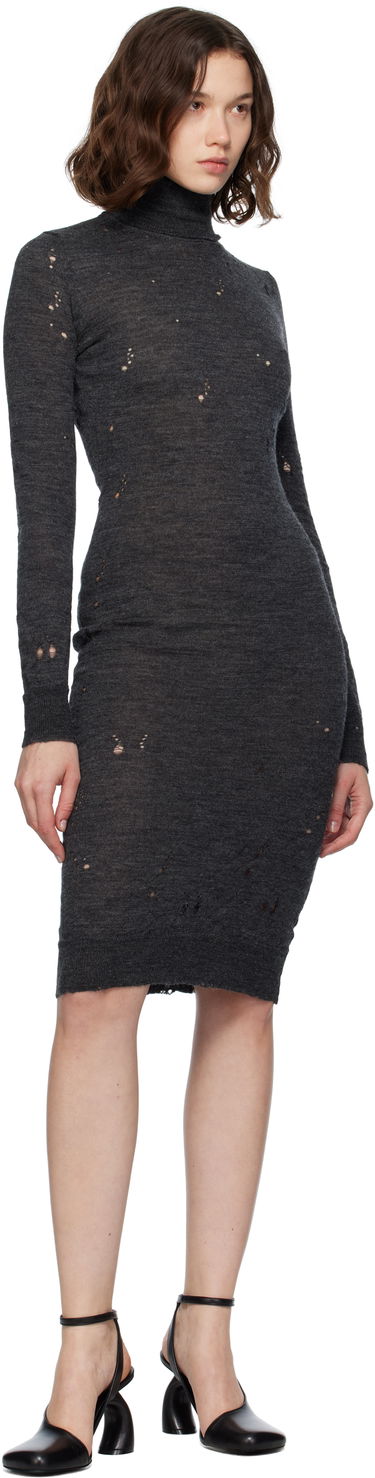 Kjole Maison Margiela MM6 Maison Margiela Turtleneck Midi Dress Grå | S52DD0073 M13134, 3