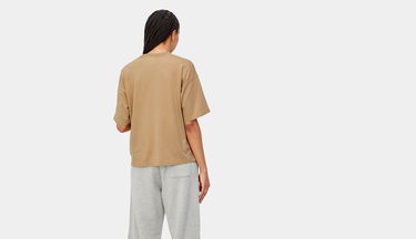 T-shirt Carhartt WIP Nelson T-Shirt Dusty H ''Brown Garment Dyed'' Beige | I029647_07E_GD, 2