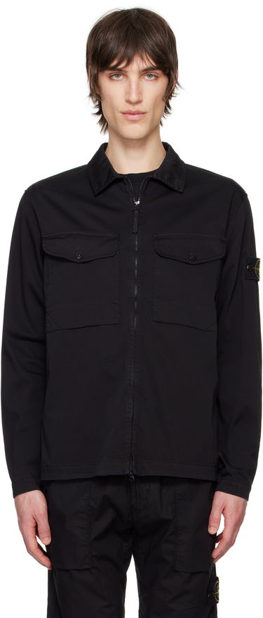 Skjorte Stone Island Stretch Cotton Overshirt Sort | K1S15 1200128 S0012, 0