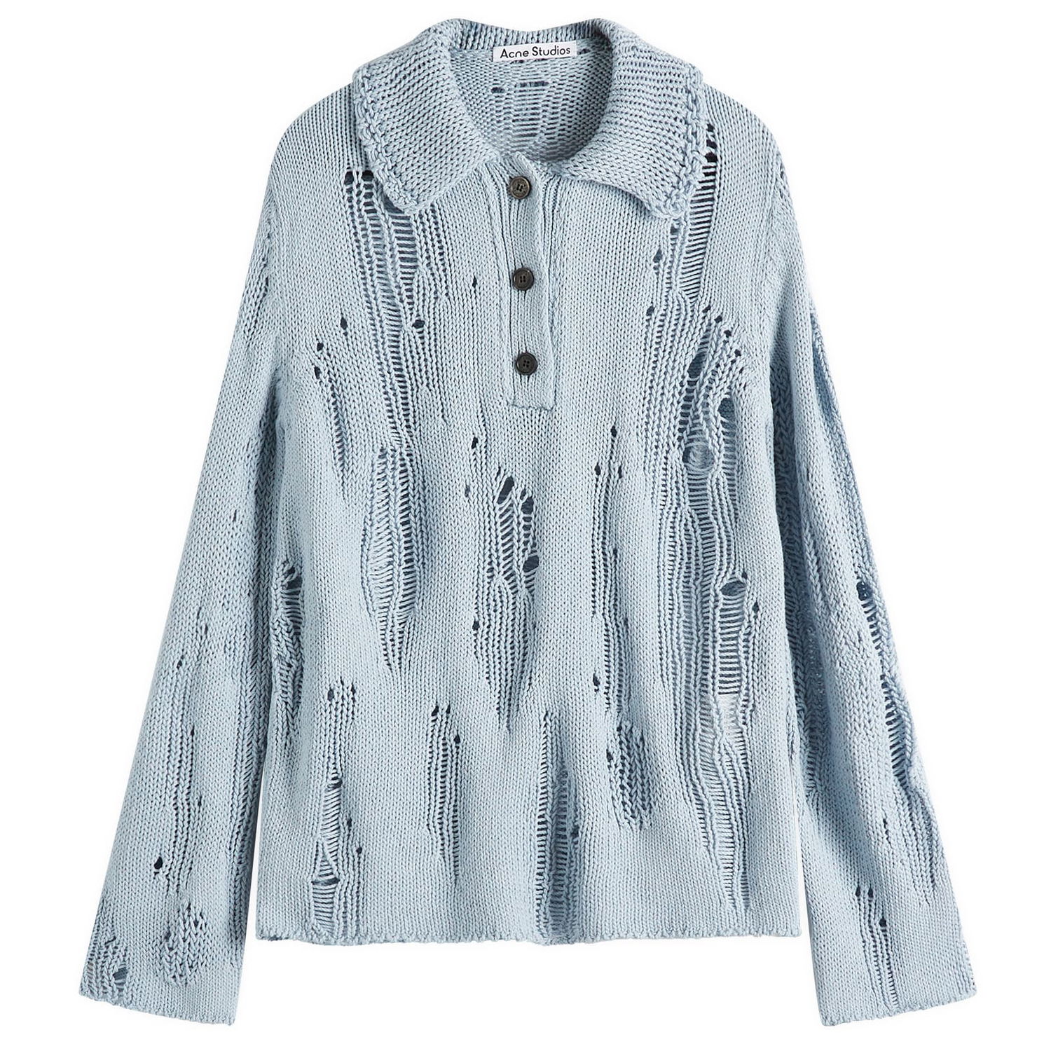 Sweater Acne Studios Acne Studios Kummer Open Knit Polo Sweater, Size Large Blå | A60566-228, 1