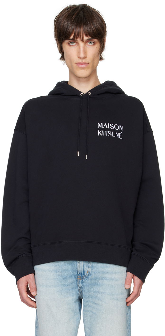 Sweatshirt MAISON KITSUNÉ Waterfall Oversize Hoodie Sort | NM00705KM0001