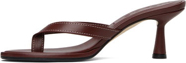 Tilbehør Aeyde Aeyde Daphne Leather Toe-Post Heeled Sandals Bourgogne | A11-HS-AEAR75CI187-SS25-955-007, 2
