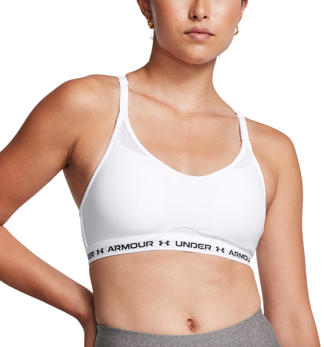Bh Under Armour Crossback Low Sports Bra Hvid | 1386424-100, 0