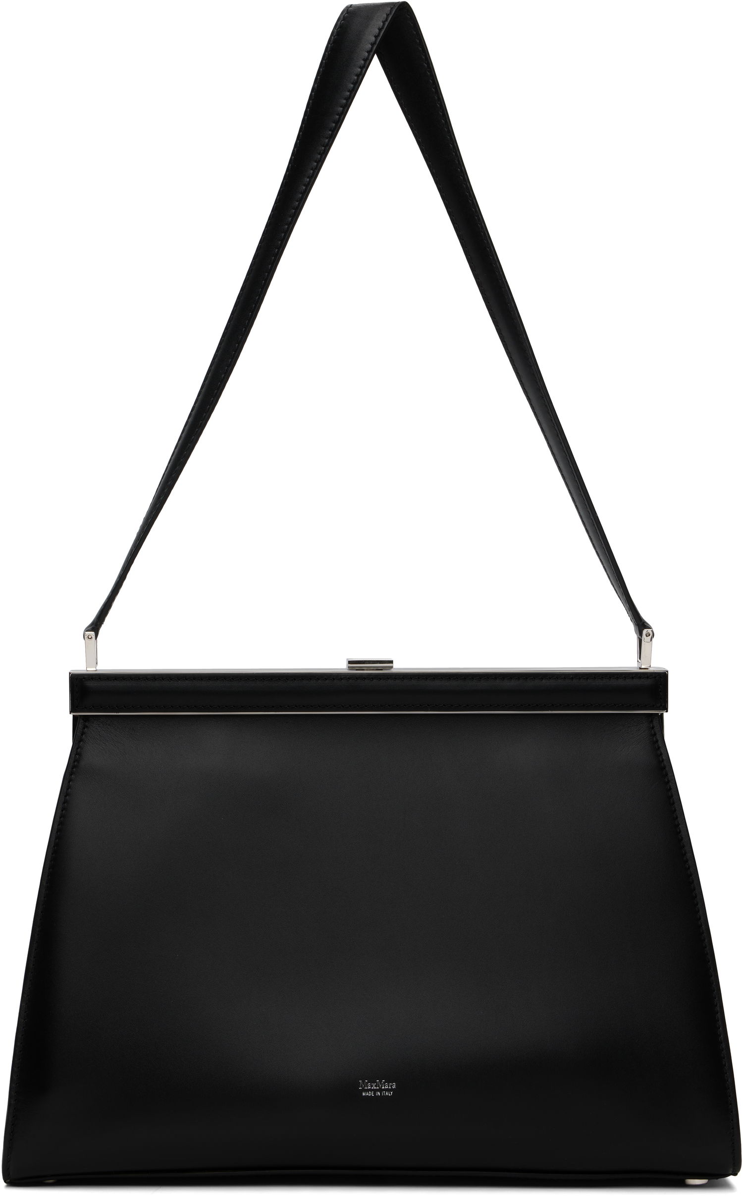 Håndtaske Max Mara Biancaclasp Leather Frame Bag Sort | 2524516212600, 0