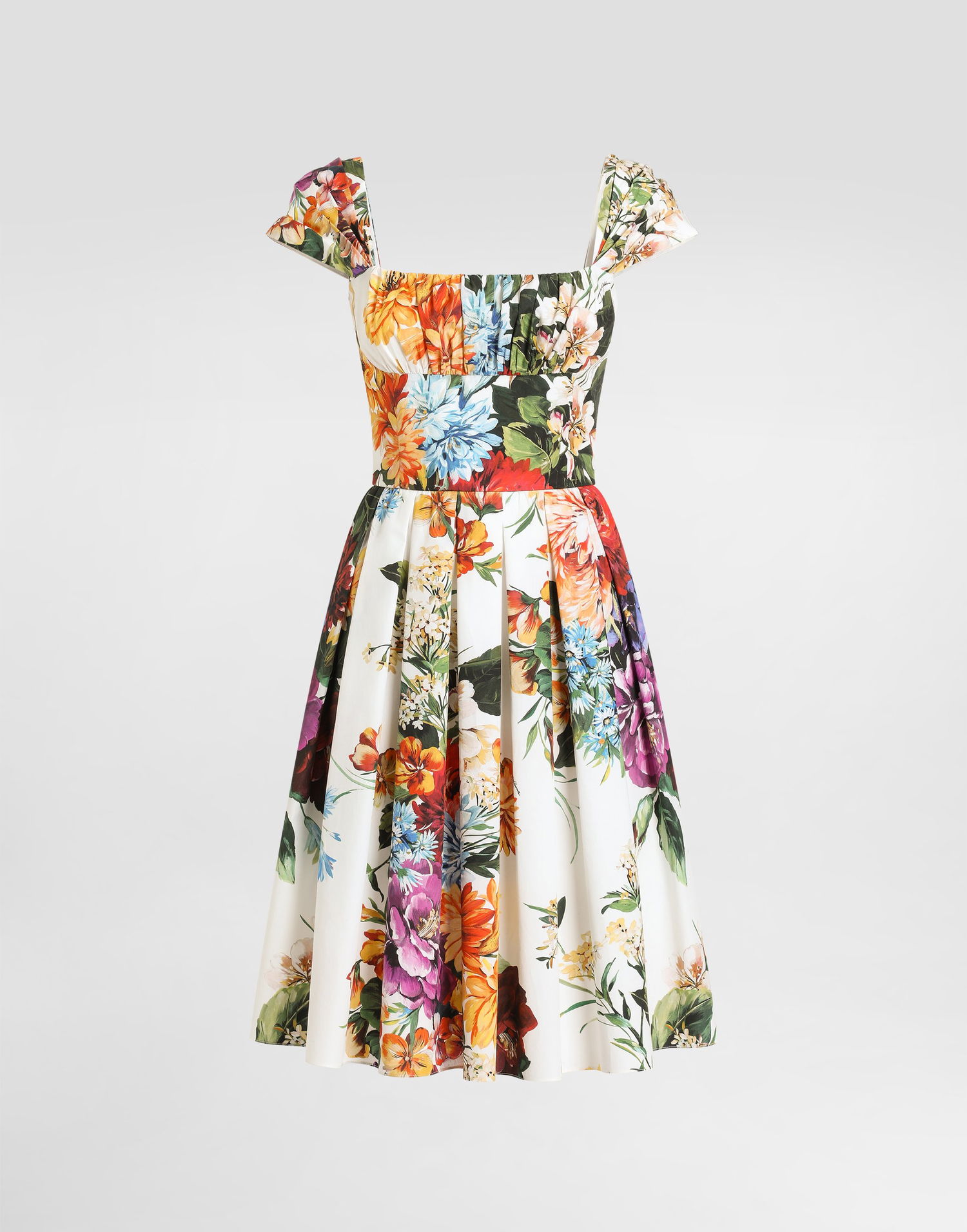 Kjole Dolce & Gabbana Flower Bouquet-print Poplin Dress Flerfarvet | F6TVKTHS5TRHA5PC, 0
