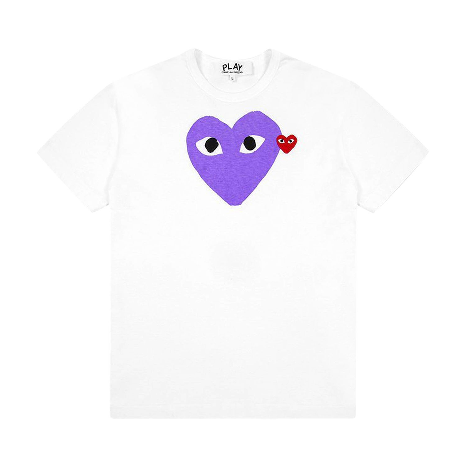 T-shirt Comme des Garçons PLAY Red Emblem Heart T-Shirt Hvid | az t106 051 1, 1