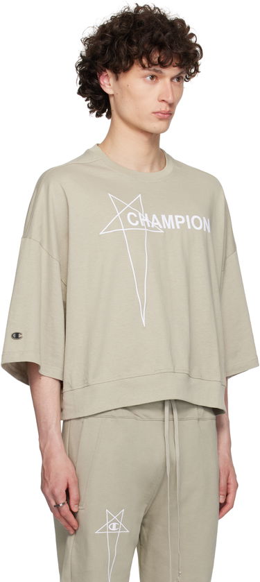 T-shirt Rick Owens Rick Owens Champion Edition Tommy Cropped T-Shirt Sort | CM01E1677 CHJG JERSEY, 4