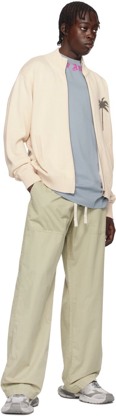 Cargo bukser Palm Angels Loose-Fit Cargo Pants With Logo Waistband Beige | PMCA117S25FAB0026156, 3
