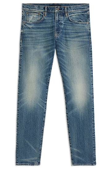 Jeans BOSS BECKHAM x BOSS Slim-Fit Vintage-Wash Jeans Blå | 50549119, 0