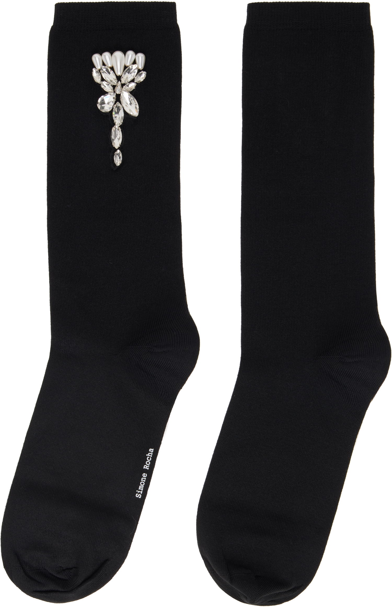 Sokker Simone Rocha Simone Rocha Embellished Carnation Socks Sort | SOCK 58 0639, 1