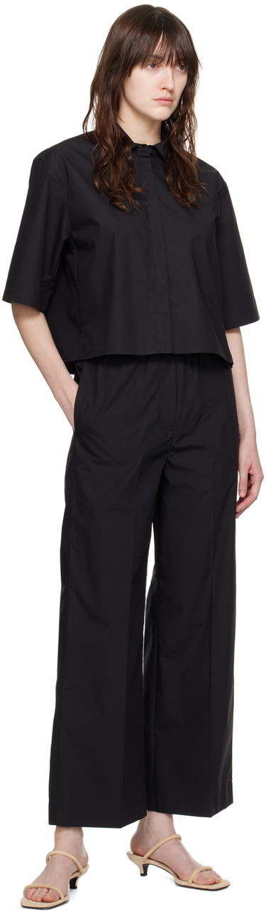 Bukser TOTEME TOTEME Drawstring Wide Leg Trousers Sort | 243-WRB1709-FB0217, 3
