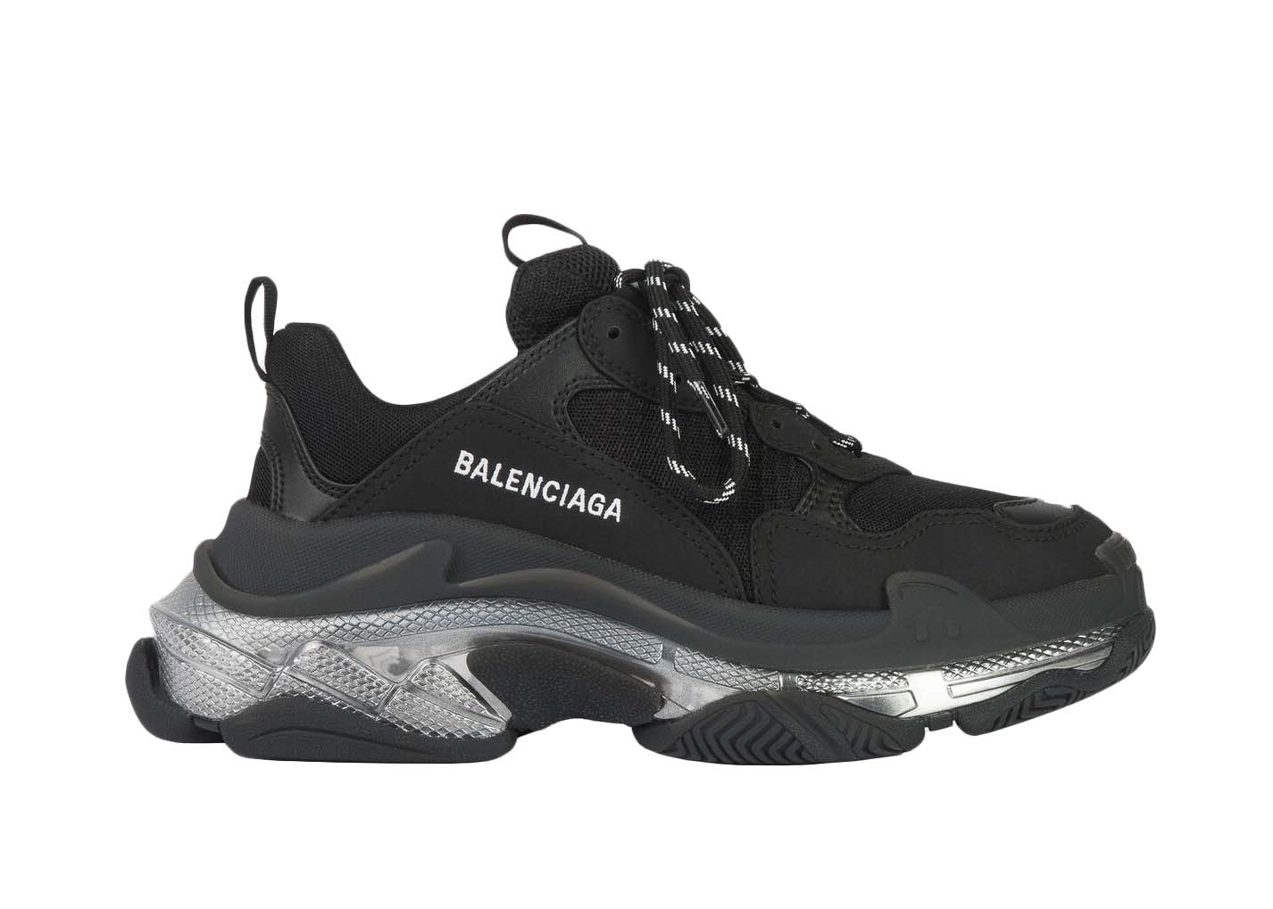 Sneakers og sko Balenciaga Triple S Clear Sole Black Ivory W Sort | 544351W2FB21001, 0