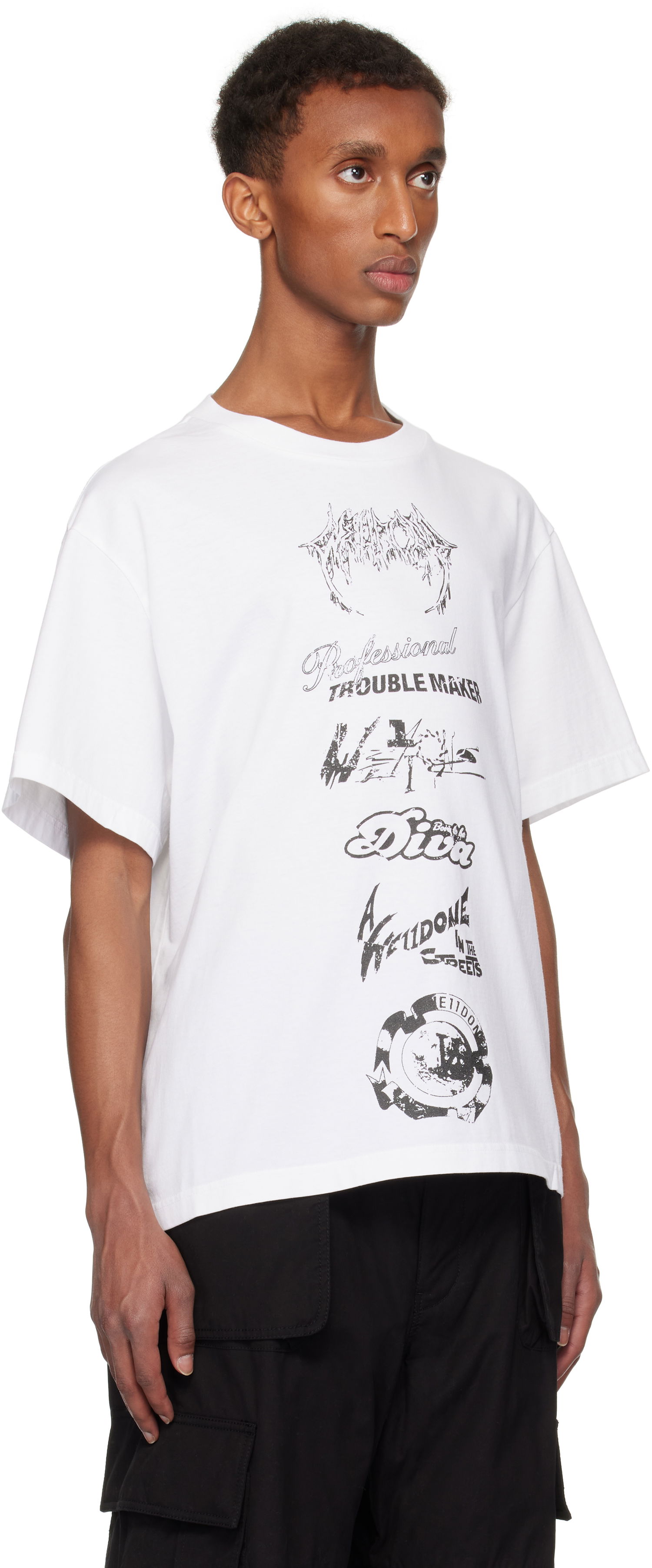T-shirt We11done Multi Logo Graphic T-Shirt Hvid | WD-TT3-24-777-U-WH, 1