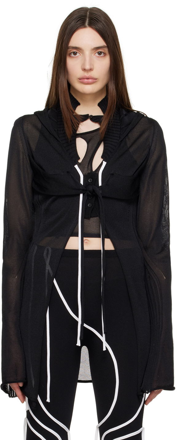 Sweater Ottolinger Ottolinger Hooded Sheer Cardigan Sort | 705401