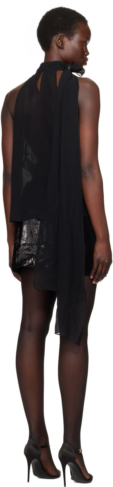 Tanktop Tom Ford Silk Georgette Sleeveless Blouse Sort | CA3291-FAX852, 3