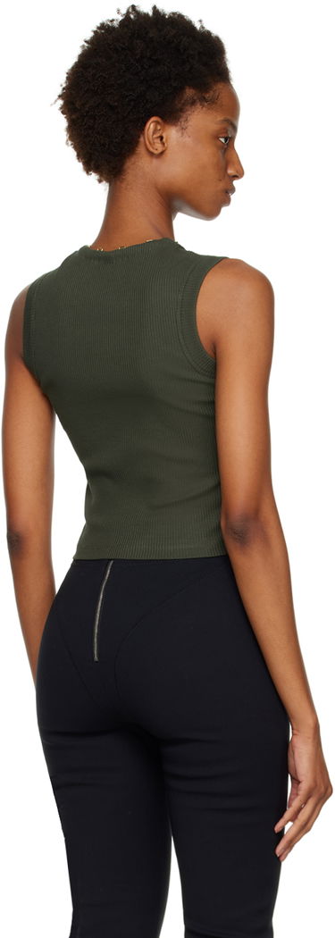 Tanktop Dion Lee Hook & Eye Ribbed Tank Top Grøn | C3075F22, 2