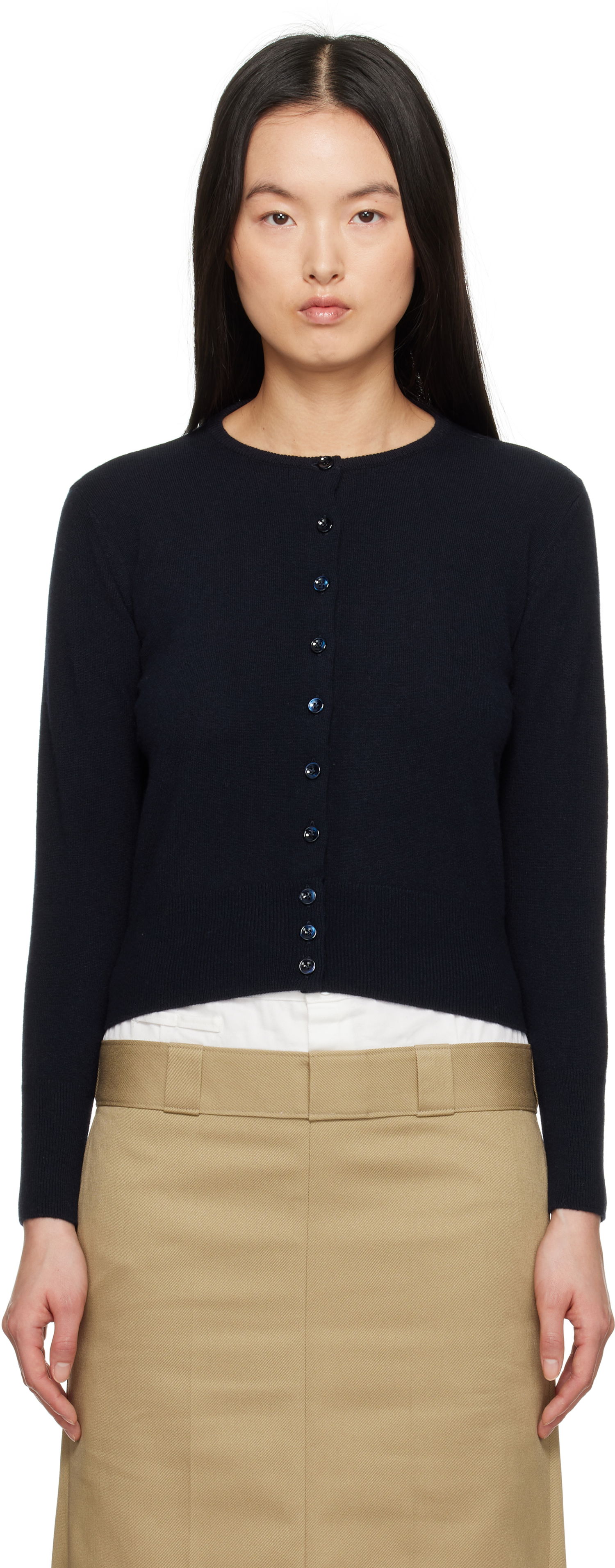 Sweater Maison Margiela Maison Margiela Wool Knit Cardigan Mørkeblå | S51HP0016 M13090, 0