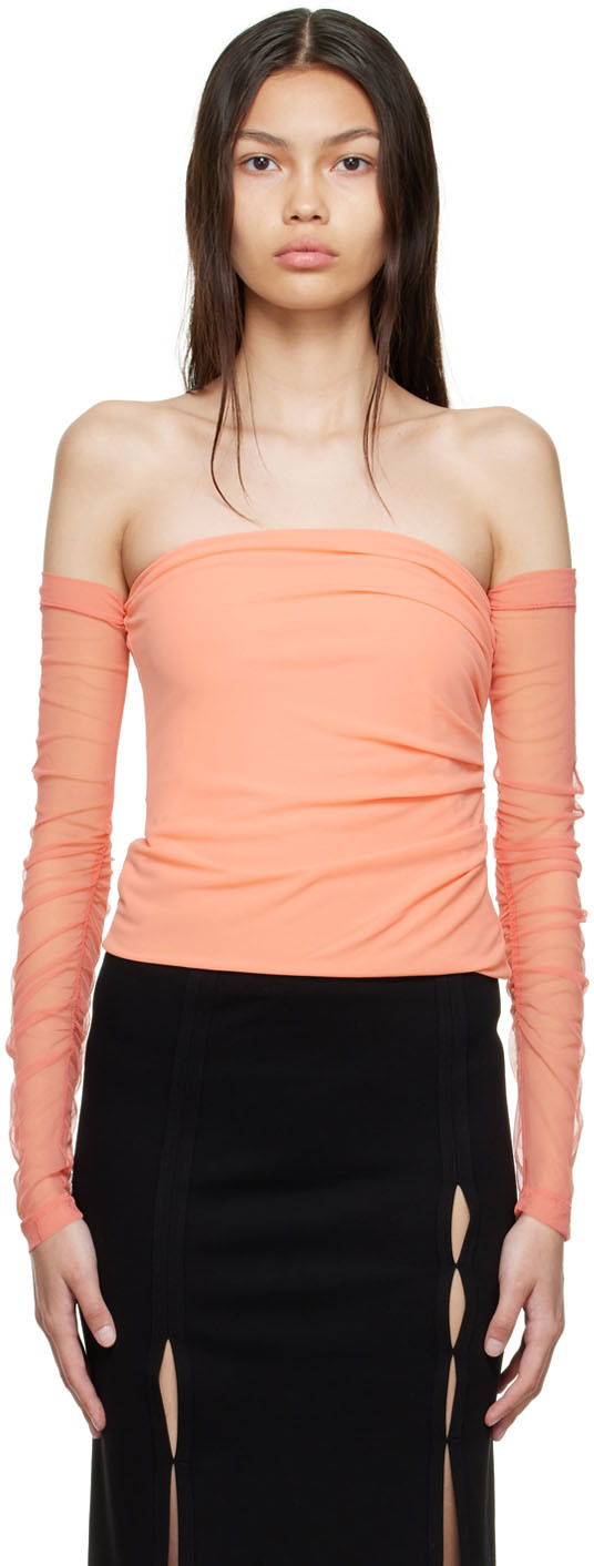Tanktop Helmut Lang Off Shoulder Blouse Orange | M04HW509