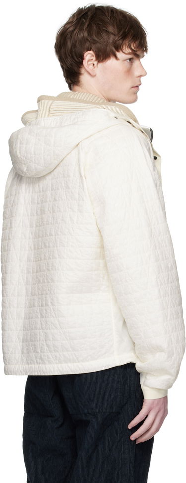 Jakke Stone Island Stone Island Quilted Crinkled Reps Hooded Jacket Hvid | K2S15 4100023 S0186, 2