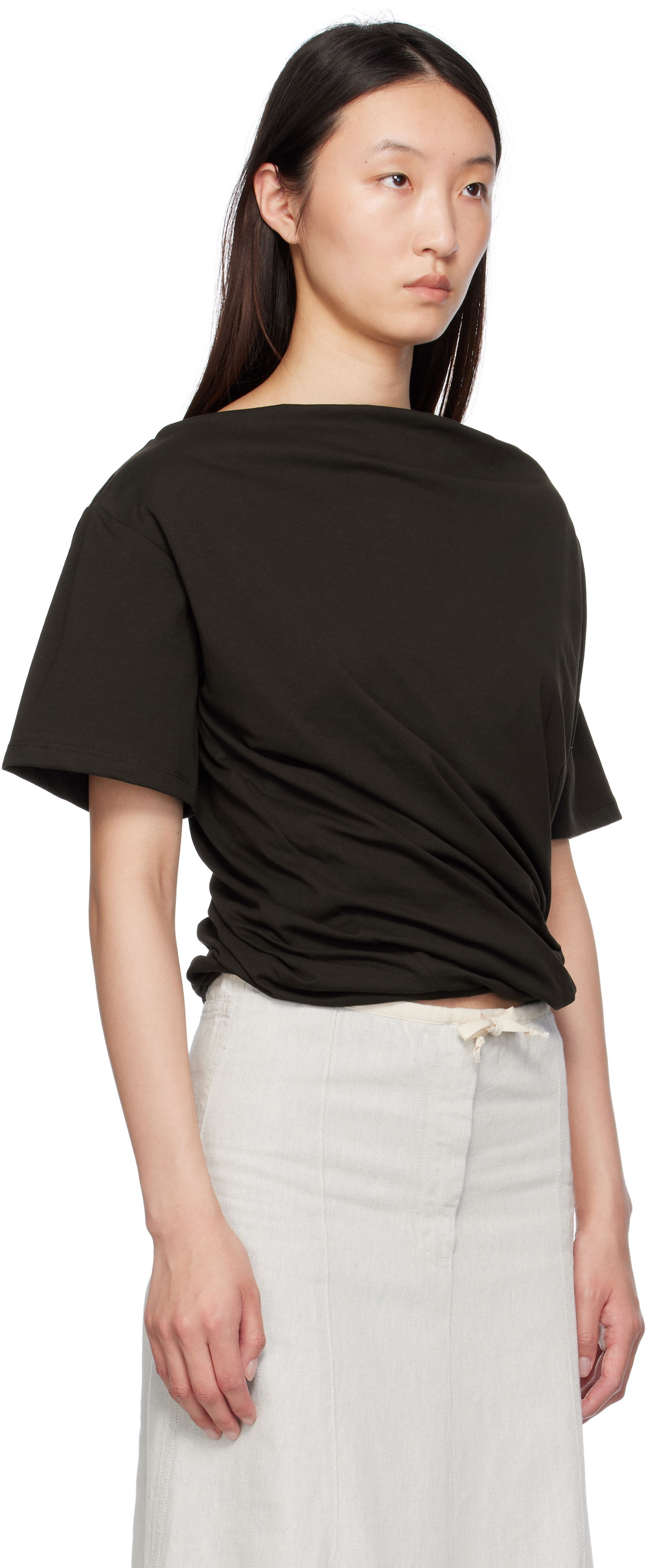 T-shirt Baserange Baserange Turn T-Shirt Sort | TOTUS-RC-SU25, 1