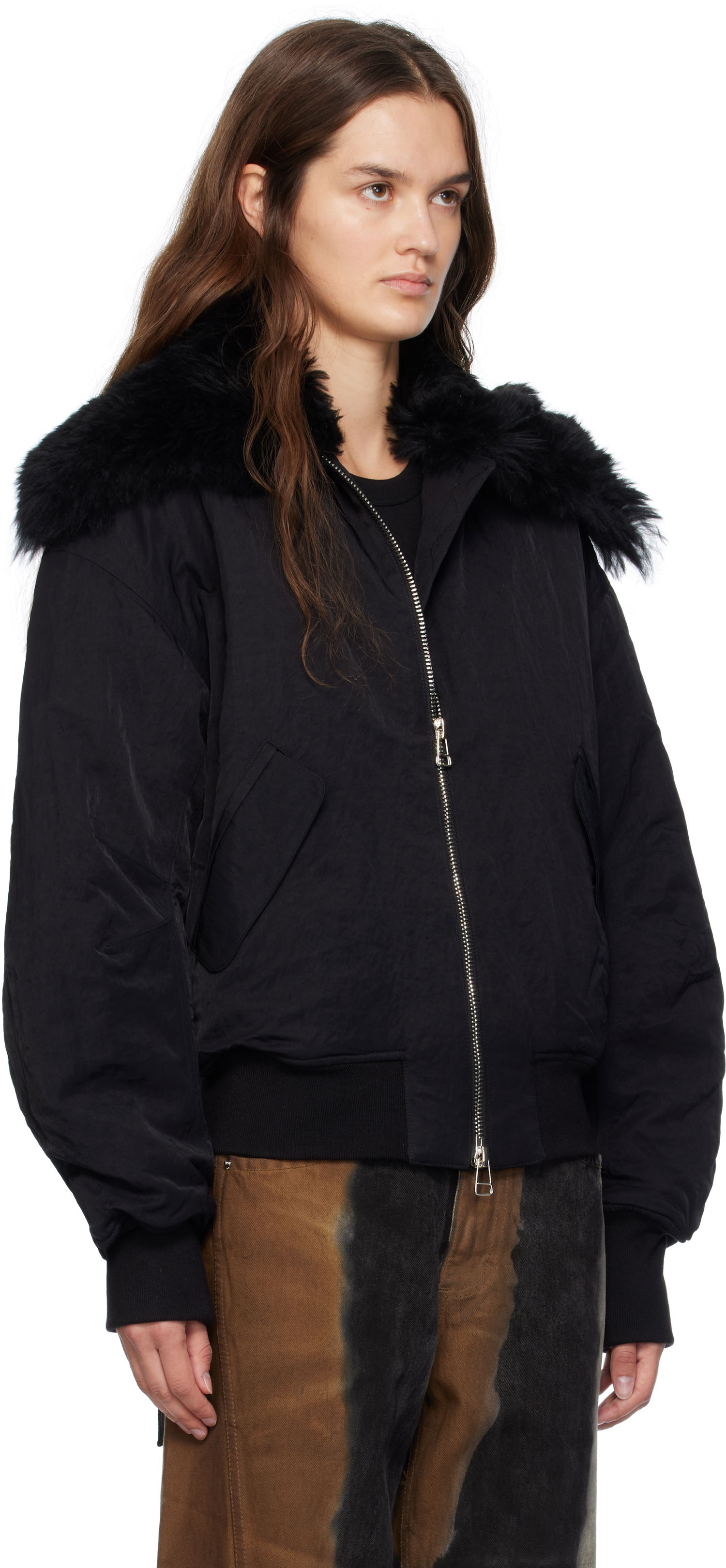 Bomberjakke Eckhaus Latta Eckhaus Latta Zip Bomber Jacket Sort | 1411-EL-PF25-A -, 1