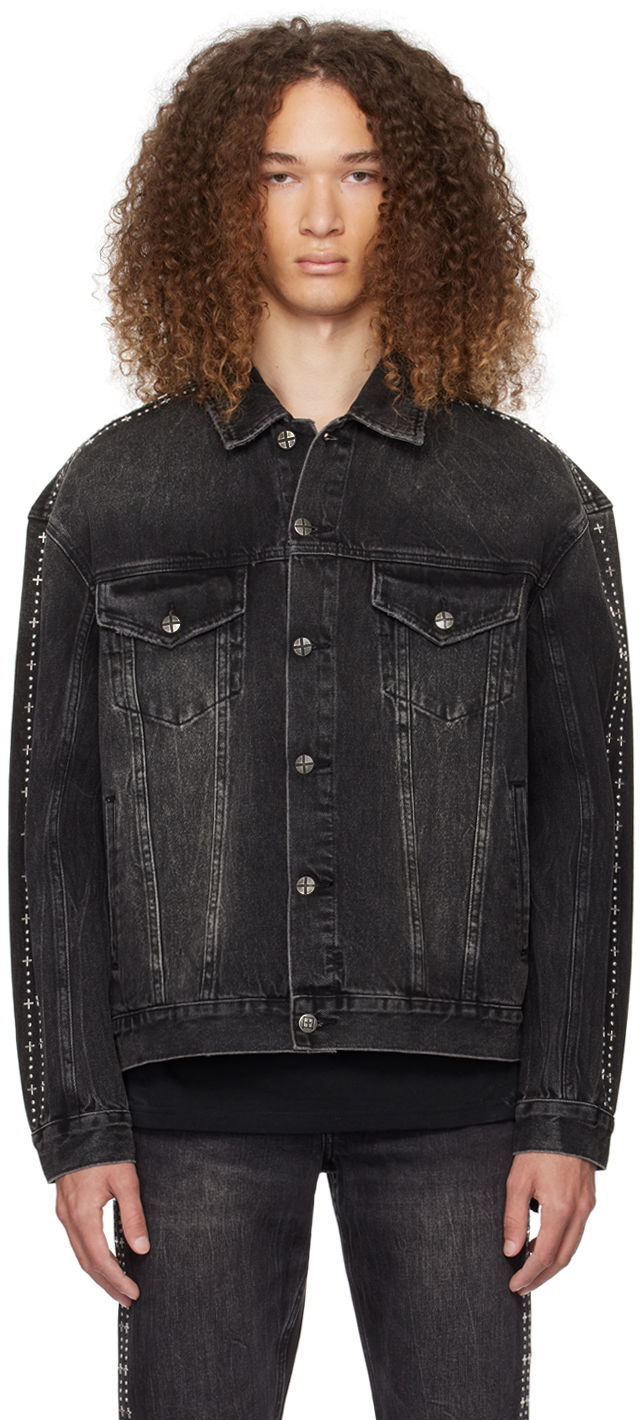 Jakke Ksubi Oh G Metalik Denim Jacket Sort | MPS24JK009, 0