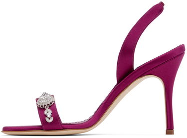 Skopleje Manolo Blahnik Manolo Blahnik Lamisan Satin Heeled Sandals Lilla | 324-2954, 2