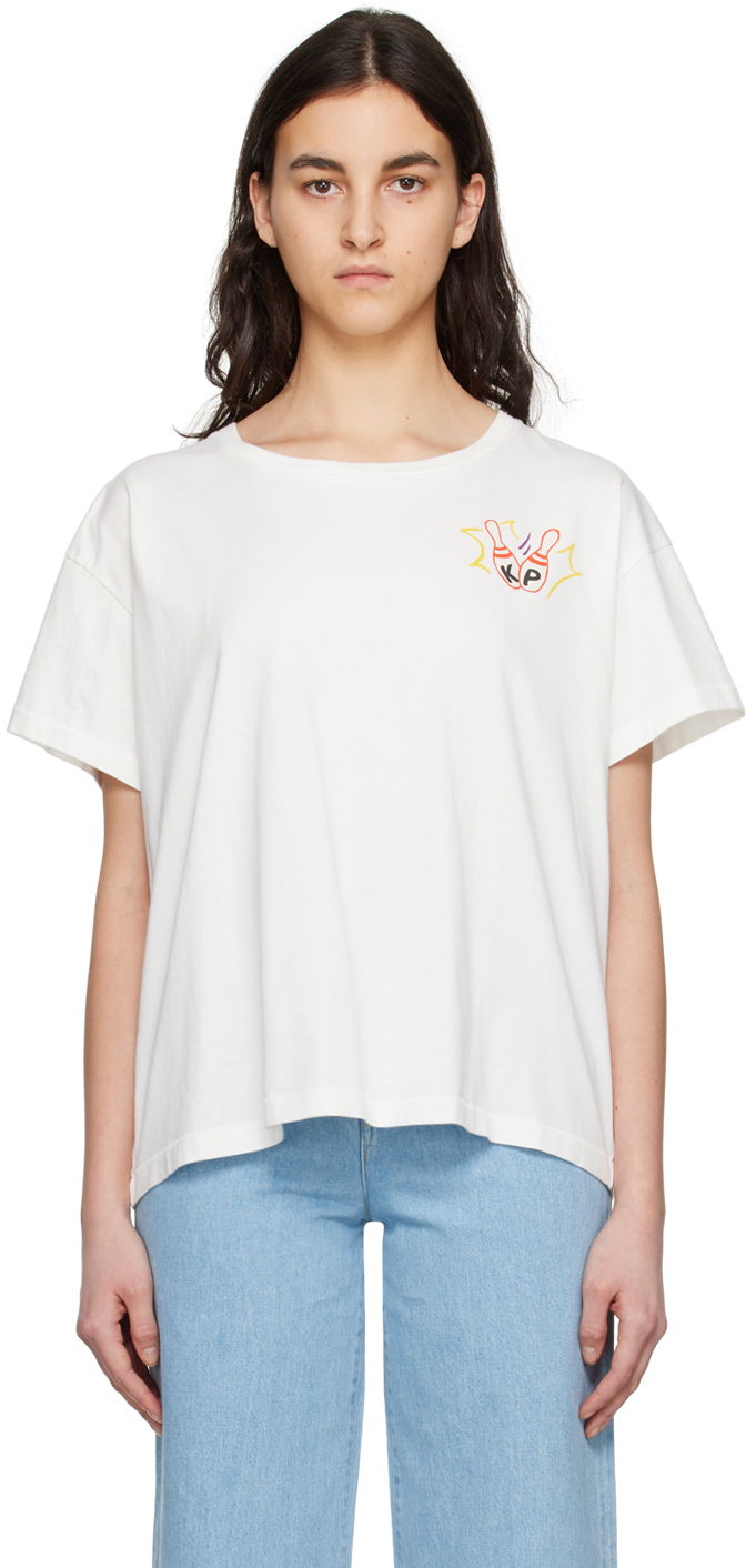 T-shirt KENZO Paris Bowling Elephant Hvid | FD52TS0504SO, 0