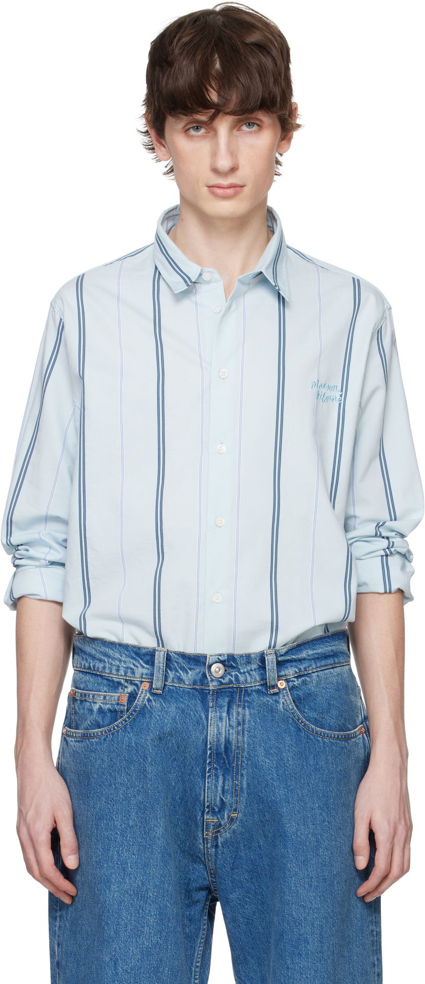 Skjorte MAISON KITSUNÉ Maison Kitsuné Relaxed Shirt Blå | MM00403WC5029