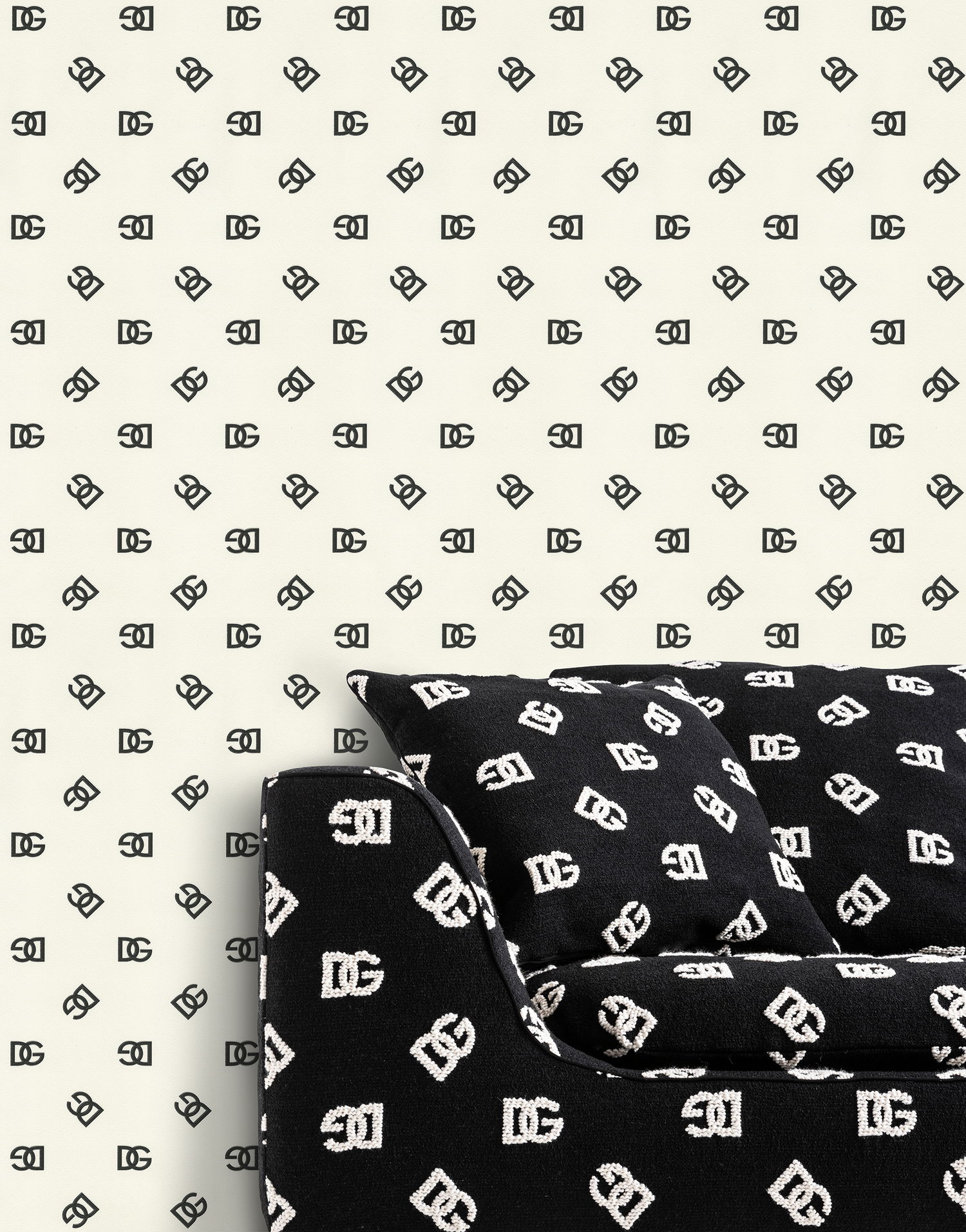 Home decor Dolce & Gabbana Wallpaper with logo print Hvid | TCW007TCAHOU0075, 1
