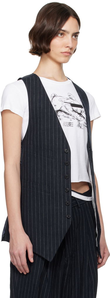 Vest R13 R13 Pinstripe Elongated Vest Mørkeblå | R13WR400-R513A, 1