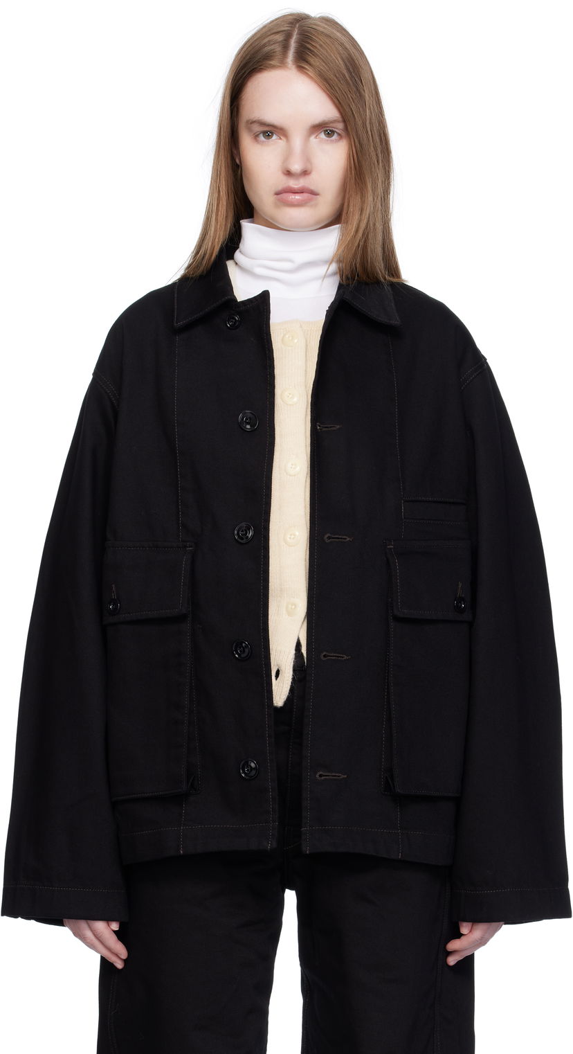 Jakke LEMAIRE Lemaire Boxy Denim Jacket Sort | OW1198 LD1055