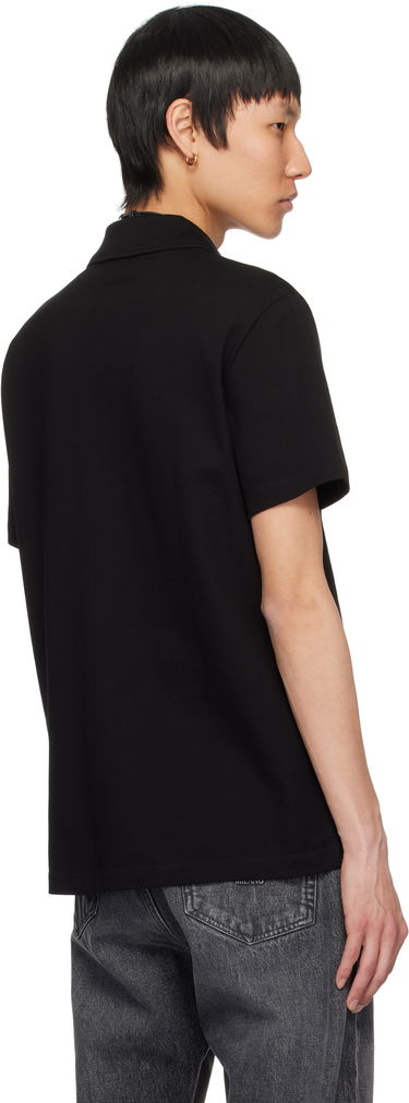 Polo skjorte Versace Versace Embroidered Chain Crest Polo Sort | 1013906_1A13413, 2