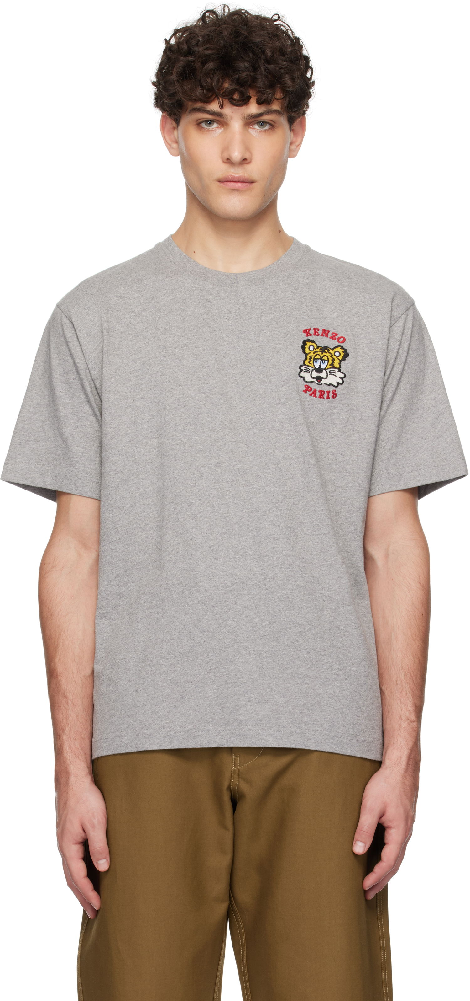 T-shirt KENZO VERDY Edition Embroidered T-Shirt Grå | FF58TS4824SG, 0