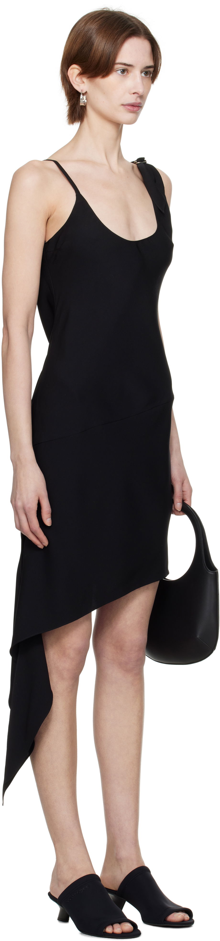 Kjole Courrèges Courrèges Scarf Midi Dress Sort | 125CRO538PL0147, 1