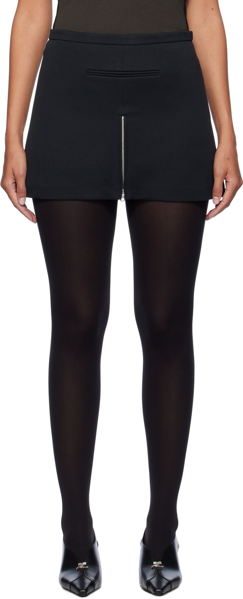 Nederdel Courrèges Courrèges Zipped Twill Miniskirt Sort | 324CJU180PL0007