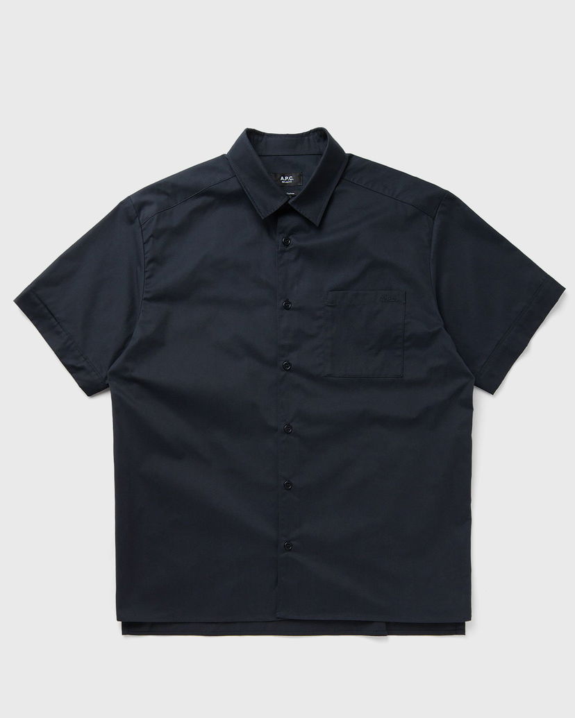 Skjorte A.P.C. A.P.C. Ross Logo Short Sleeve Shirt Mørkeblå | COGZR-H12623-IAK