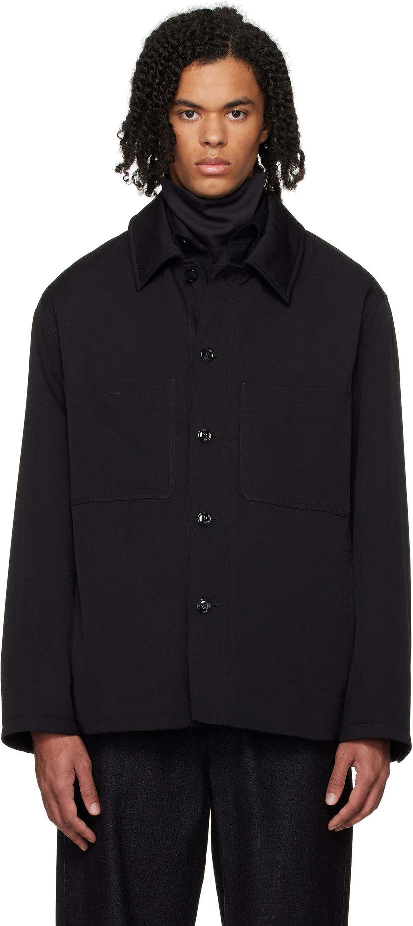 Skjorte LEMAIRE Lemaire Wadded Facing Jacket Sort | OW1097 LF1317