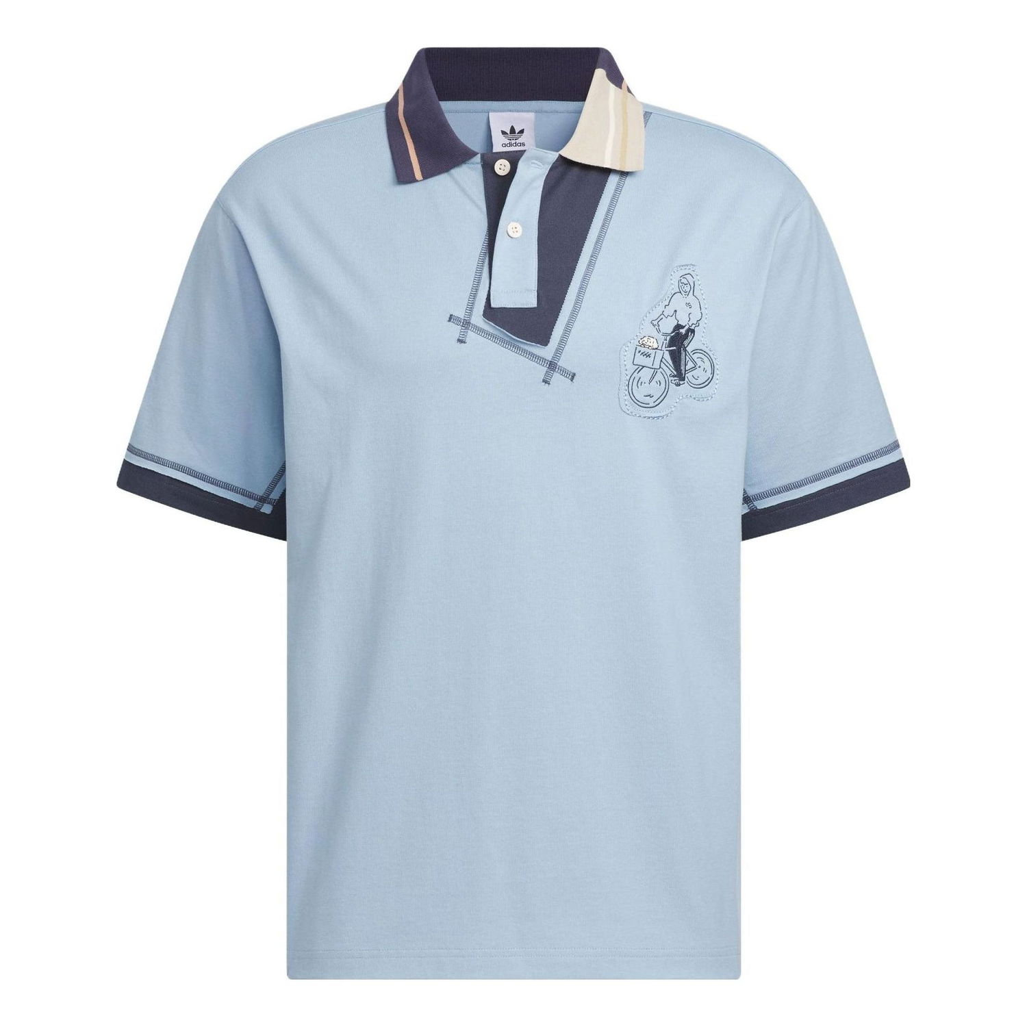 Polo skjorte adidas Originals Originals Asymmetric Polo Shirt Blå | IS0637, 0