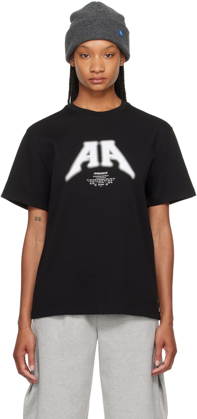 T-shirt ADER ERROR Embroidered T-Shirt Sort | BN01SSTS0105BK
