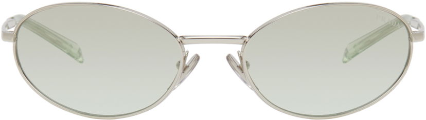 Solbriller Prada Logo Round Sunglasses Metalisk | 0PR A59S 8056262147801