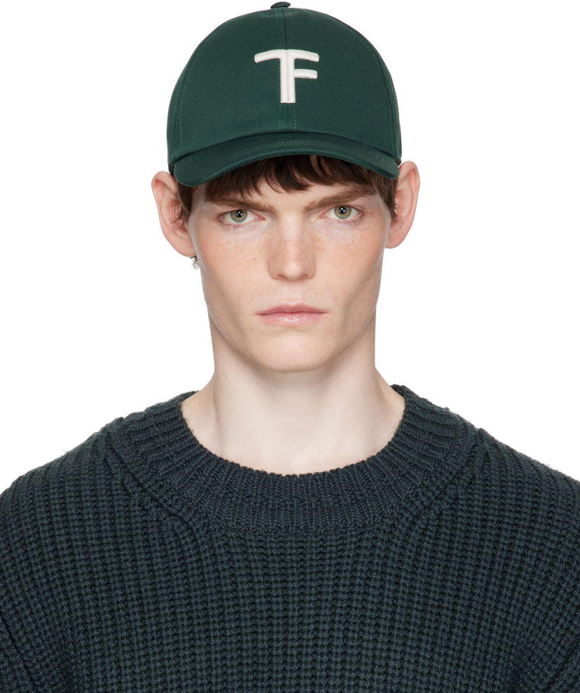Kasket Tom Ford TOM FORD Brushed Cotton Baseball Cap Grøn | MH004-TCN057G