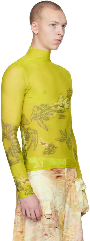 Sweater Collina Strada Collina Strada Thumbtastic Floral Print Mesh Turtleneck Grøn | XX3340, 1