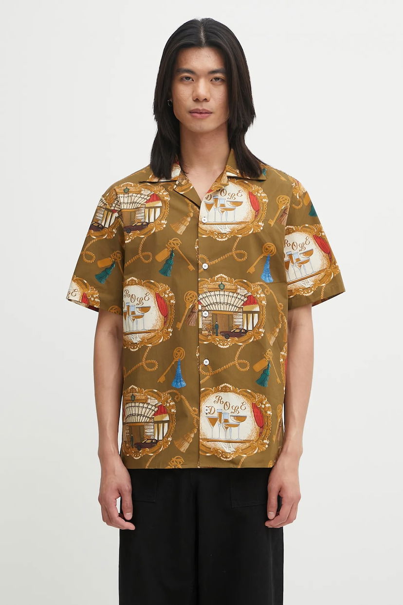 Skjorte Drôle de Monsieur Drôle de Monsieur La Chemise Grand HUtel Regular Fit Shirt Brun | H.SH228.LI010