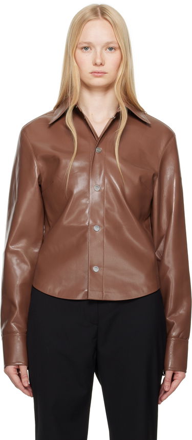 Skjorte Nanushka Nanushka Bogna Vegan Leather Shirt Brun | NW25SSJK21275, 0