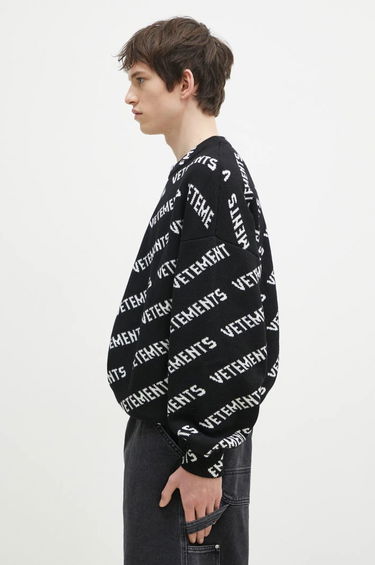 Sweater VETEMENTS VETEMENTS Monogram Warm Knit Sweater Sort | UA66KN150B, 1