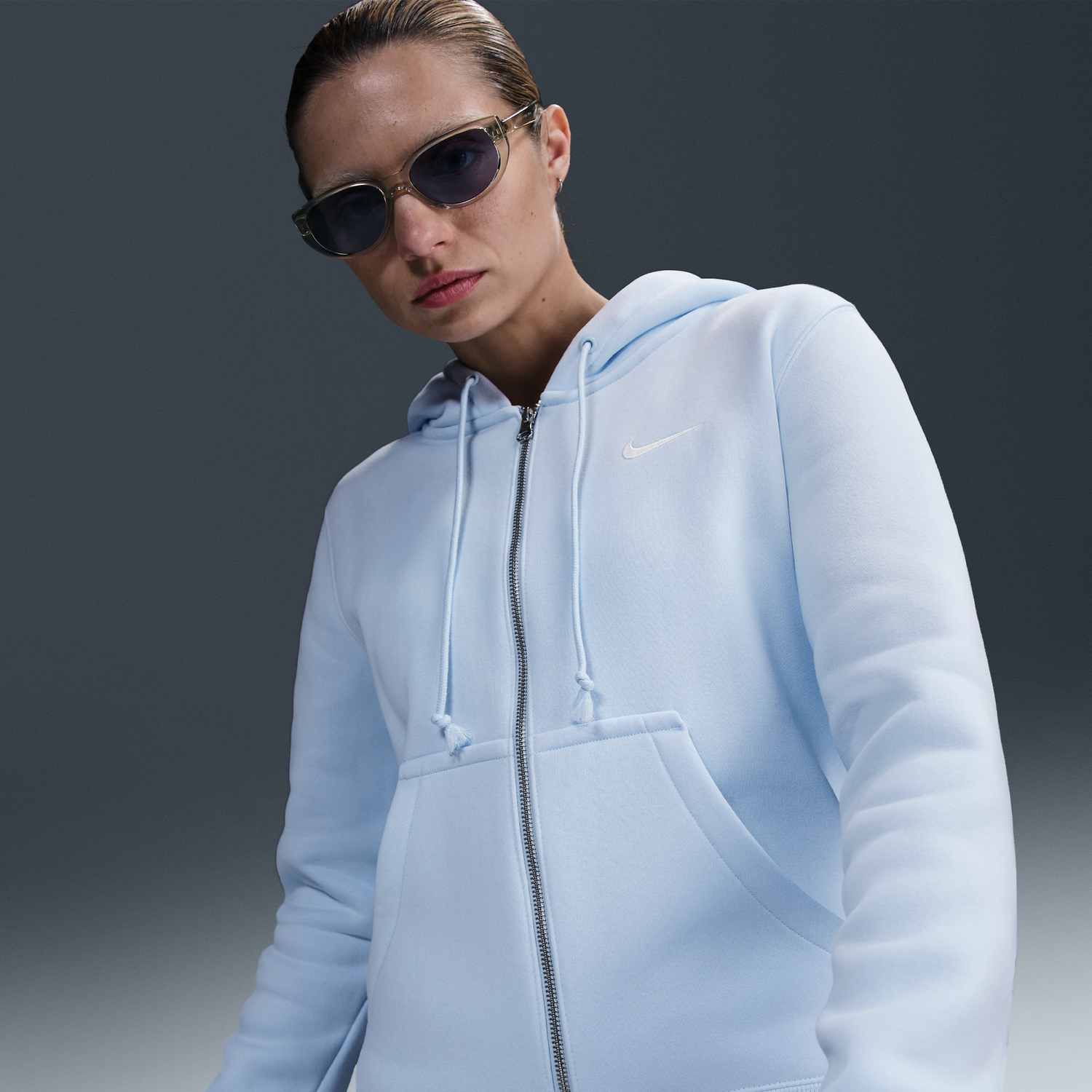 Sweatshirt Nike Nike Sportswear Phoenix Fleece Full-Zip Hoodie Blå | HJ0995-423, 1